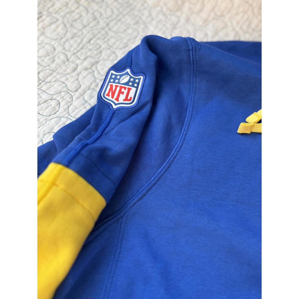 Nike NFL Los Angeles Rams Blue and Yellow Hoodie Size Medium #463 - Picture 3 of 7